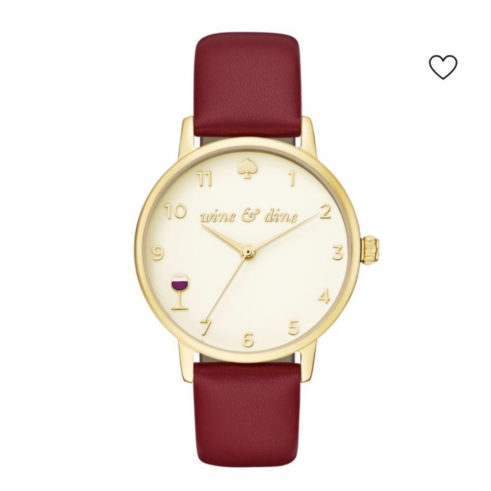 Kate Spade Metro Stainless Steel Leather Wine and Dine Watch